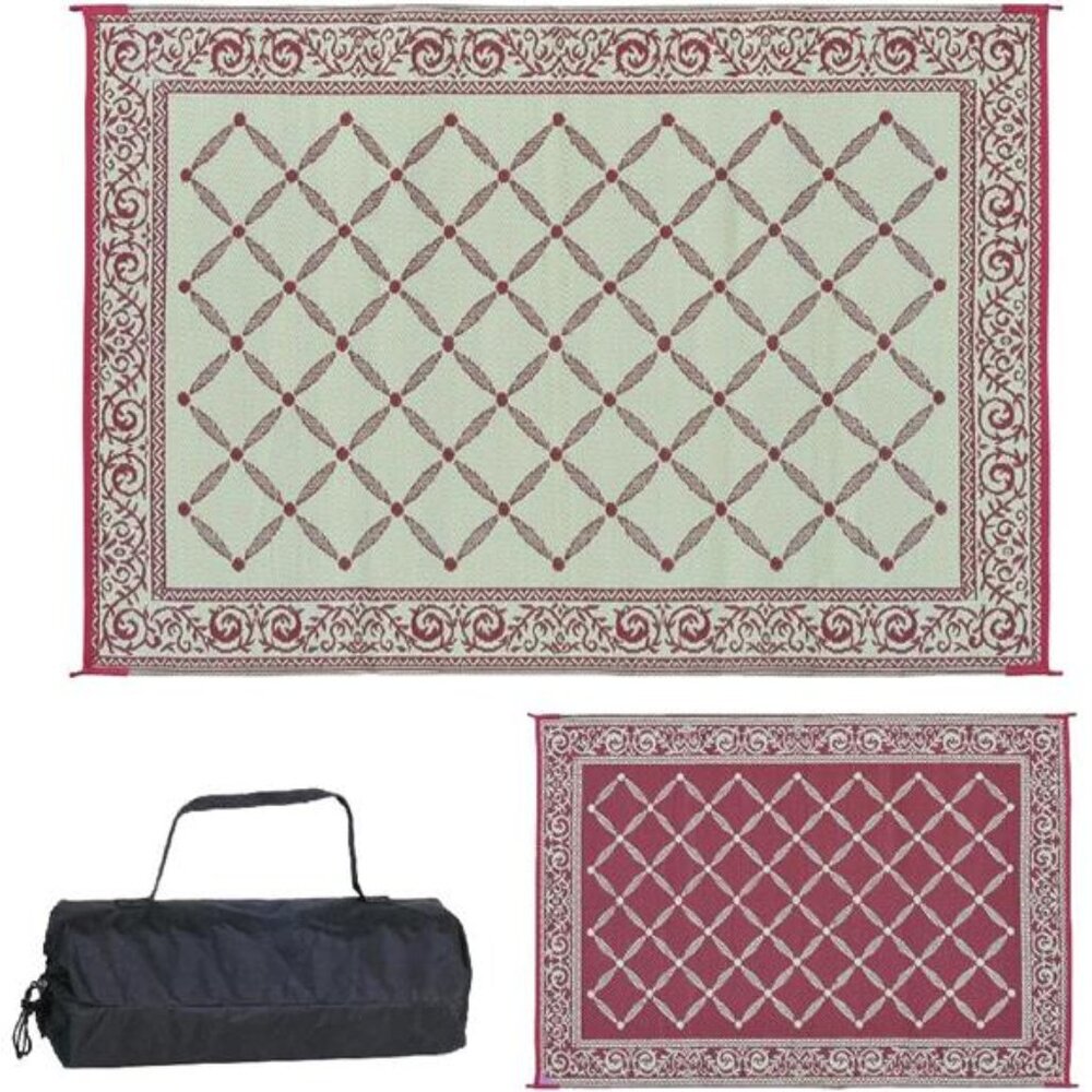 6-feet by 9-feet Reversible Mat, Plastic Straw Rug, Large Floor Mat for Outdoors